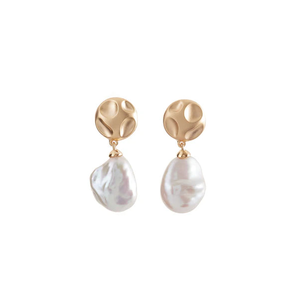 Matte Gold & Keshi Pearl Earrings