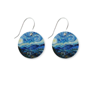 Van Gogh Starry Night Circle Drop Earrings