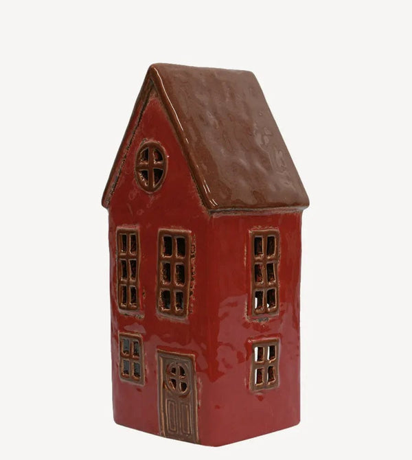 French Country Collections Decor Alsace Tea Light Barn Red