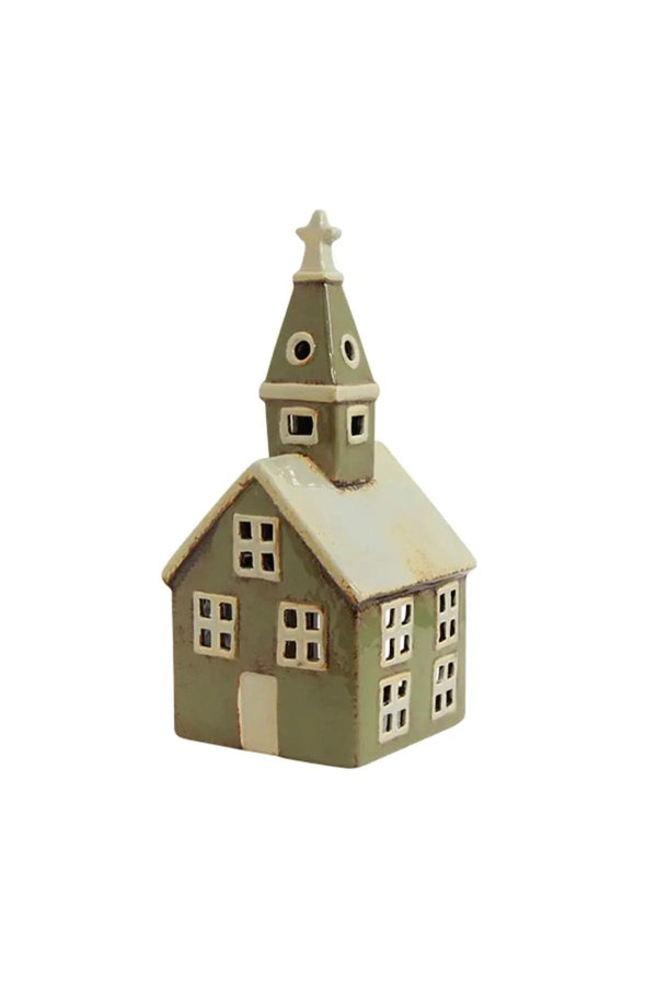 Not specified Decor Olive Green Alsace Tealight Church