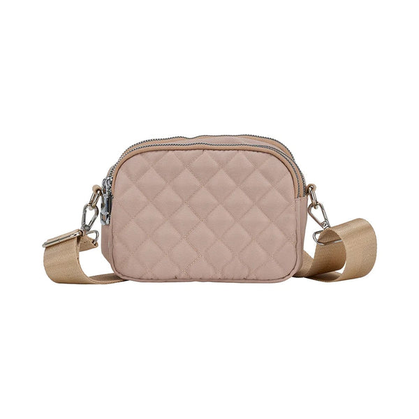 Annabel Trends Bags & Wallets AT Travel Quilted 3 Zip Bag - Oyster