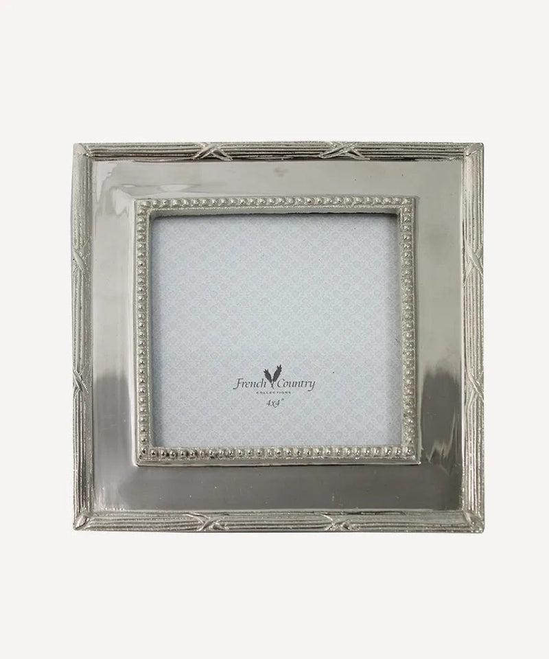 French Country Collections Decor Beaded Nickel Frame 4x4"