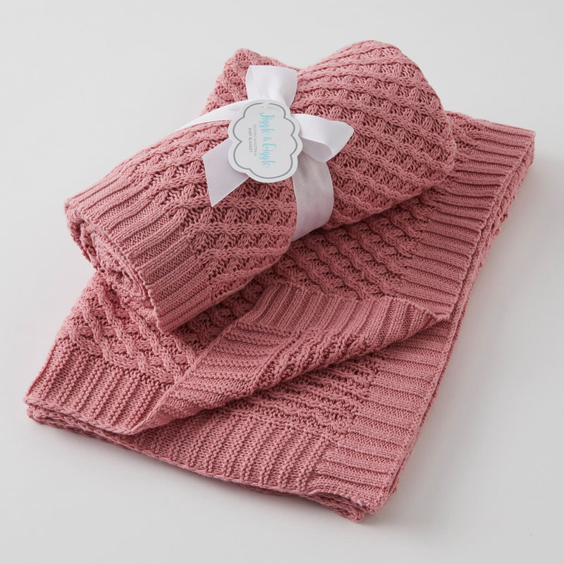 Not specified Baby & Kids Blush Basket Weave Knit Blanket