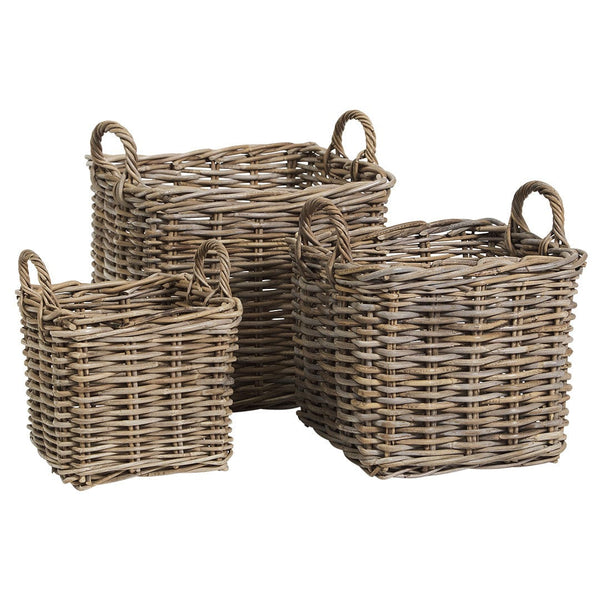 Not specified Decor Corbeille Square Log Basket Set of 3