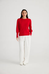 brave+true Clothing - Winter Red / XS Domenica Knit Top