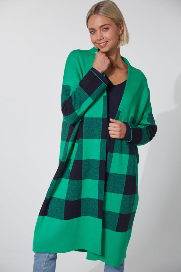 HAVEN Clothing - Winter Evergreen Check / OS Harris Cardigan