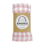 Annabel Trends Baby & Kids Pink Clay Muslin Swaddle - Gingham