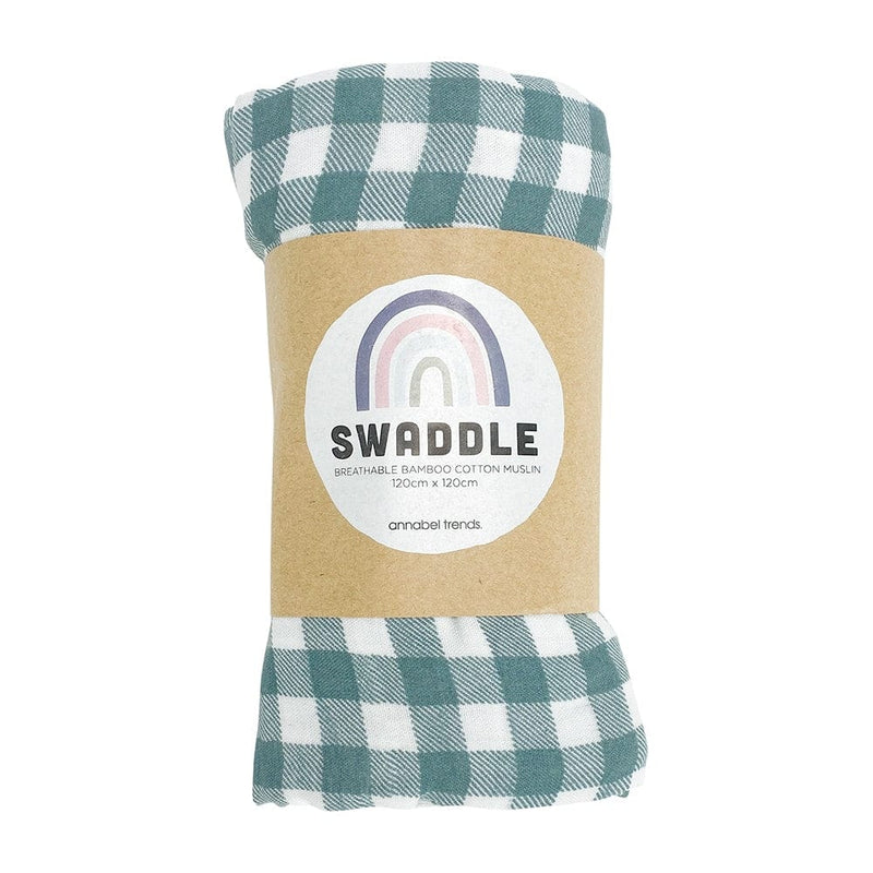 Annabel Trends Baby & Kids Olive Muslin Swaddle - Gingham