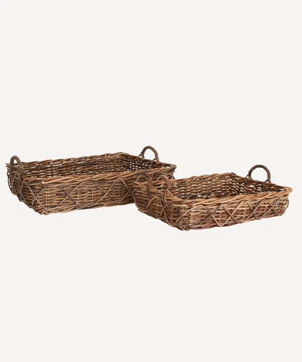 French Country Collections Decor Provence Rectangle Tray Rustic Brown