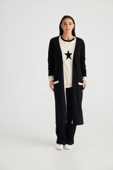 brave+true Clothing - Winter Black / S/M St Moritz Contrast Cardigan