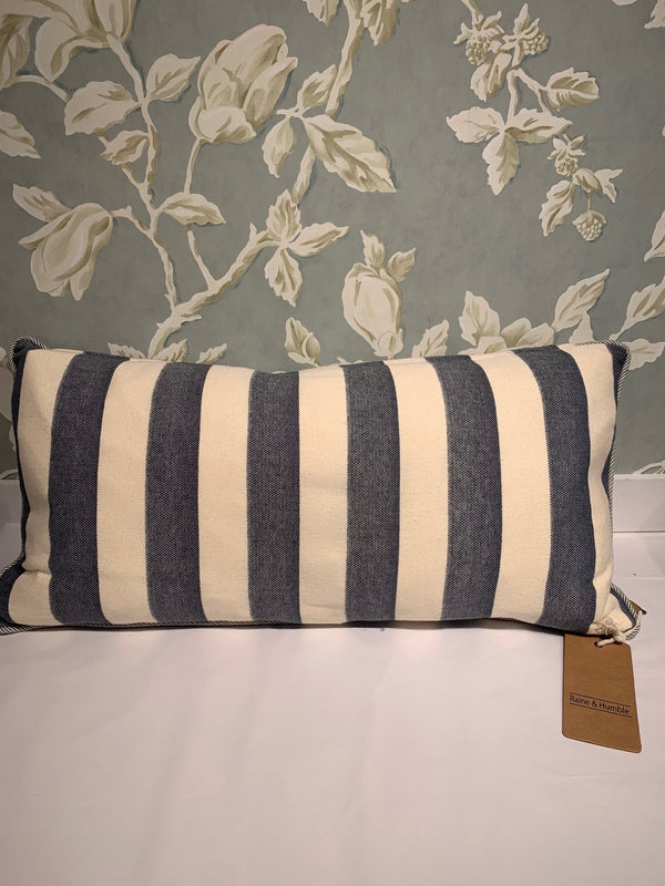 Striped Slub Cushion Dark Slate