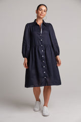 eb&ive Clothing - Winter Navy / XS Studio Midi Shirt Dress