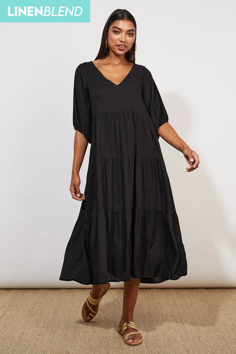 HAVEN Clothing - Summer Jet / L/XL Tanna Tiered Maxi