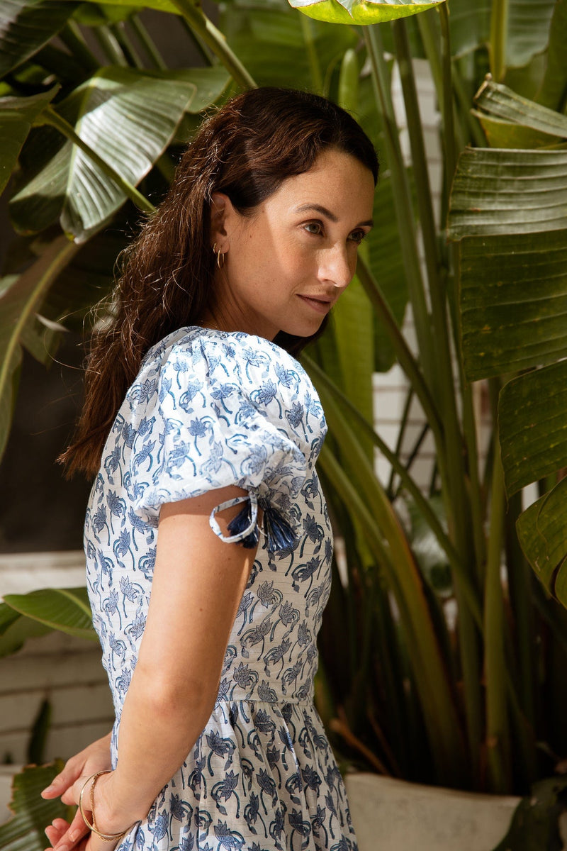 Azure & Indigo Clothing - Summer Waterlily One Shoulder Dress