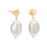 Murkani Jewellery Halcyon Small Pearl Earrings in Yellow Gold Plate