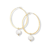 Palas Jewellery Icaria Hoop Pearl Earrings