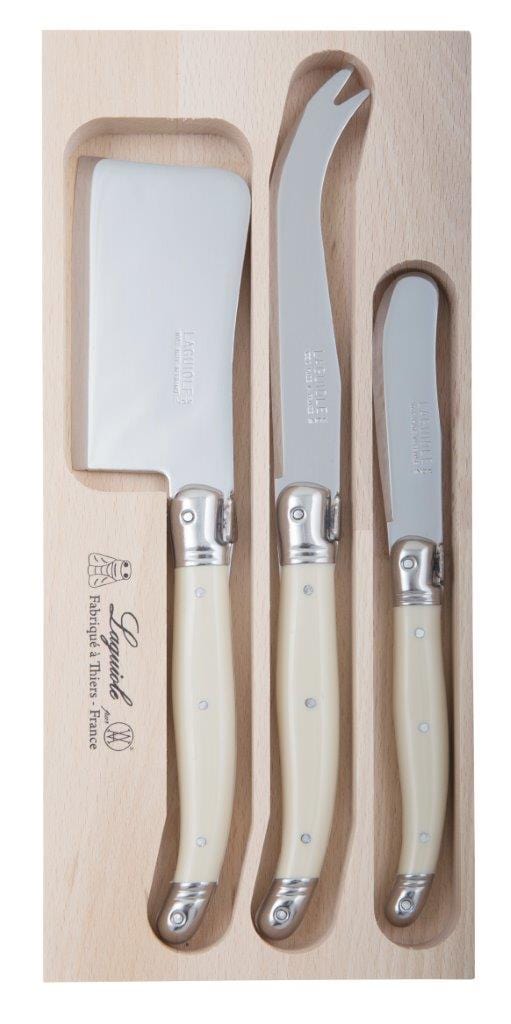 Andre Verdier Kitchenware Laguiole Stainless Steel Cheese Cleaver, Cheese Knife & Pâté Knife Set