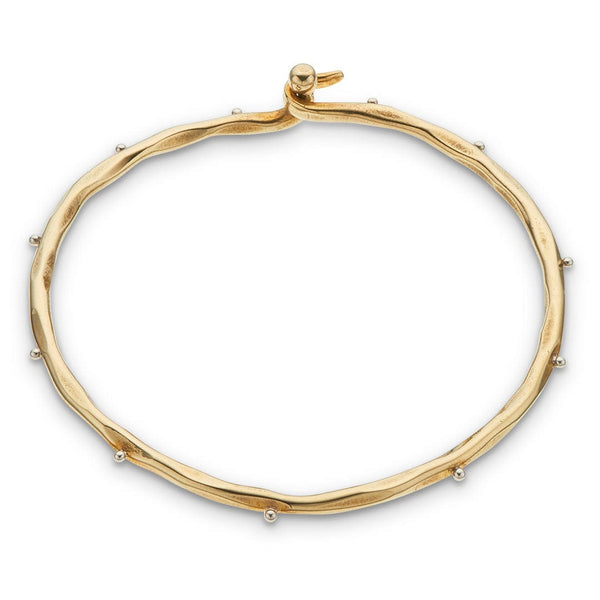 Palas Jewellery Openable Bangle - Brass with Sterling Silver Dots