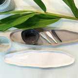 Flax Ceramics Kitchenware Serve Tray Oval w45 - White