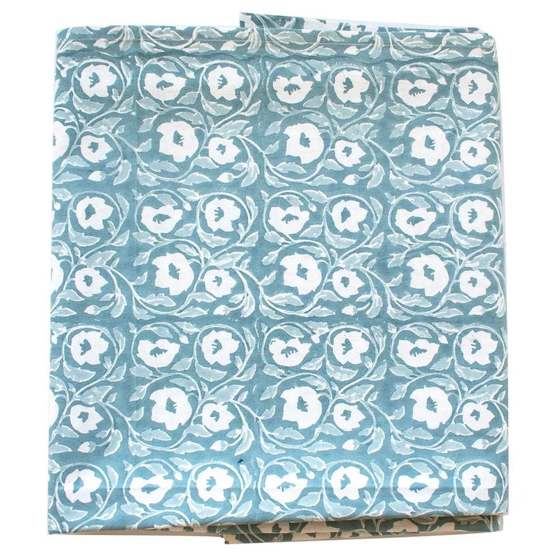 Block & Print Kitchenware Wild Rose Harbour Blue Tablecloth 140cm x 250cm